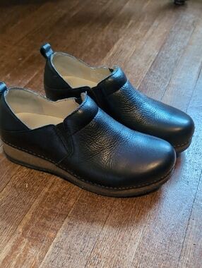 Dansko Black Leather Clogs